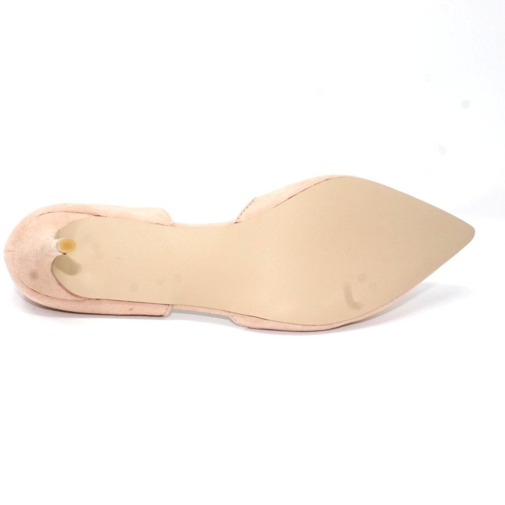 YDN Womens Sz 9.5M Nude Beige Suede Pumps Pointed Toe Heels Luxury Dress Shoes - Picture 9 of 10